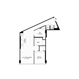  Floor Plan 1 Bedroom - 1 Bath | AD2